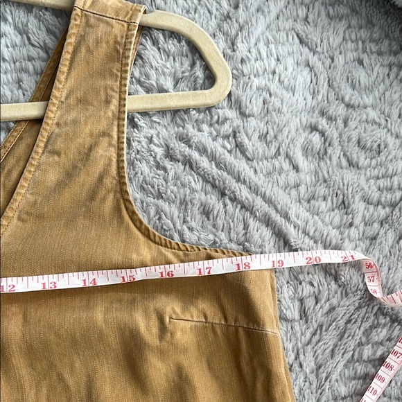 OLD NAVY butter toffee Tan Sleeveless Button-Down wide leg Jumpsuit lagenlook M - Picture 10 of 13